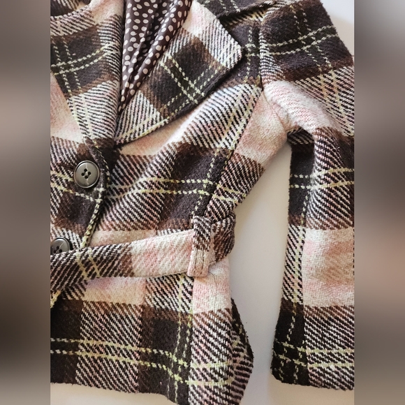 Cabi Plaid Belted Short Jacket Wool Blend Blazer 8 - Picture 15 of 16